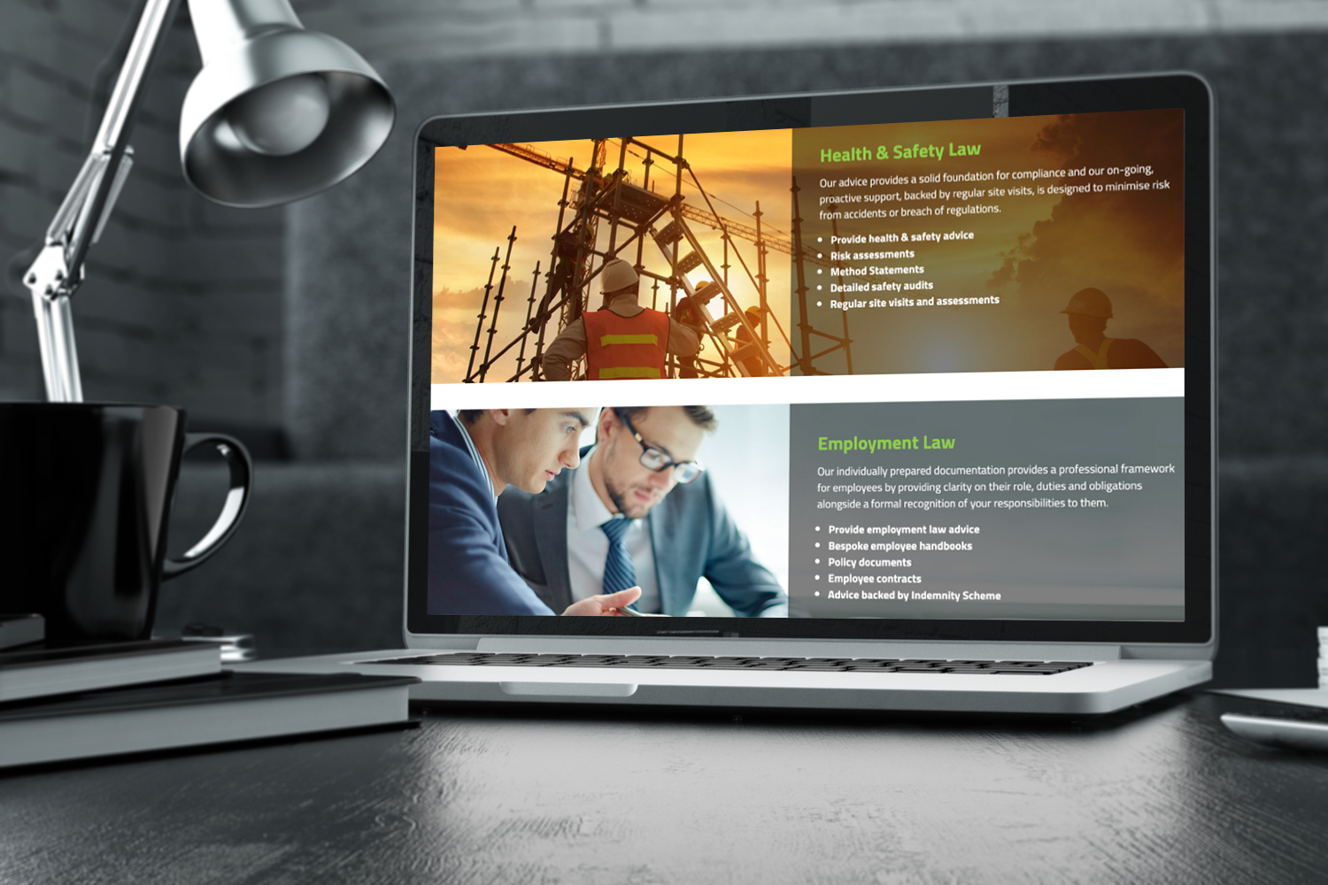 Second section of Instil Consulting web build by Blacksmith